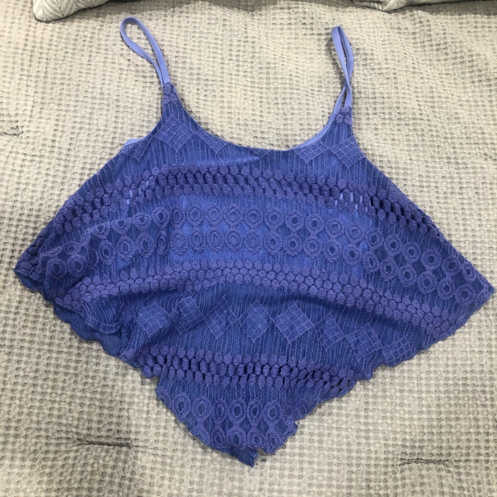Purple lace crop top